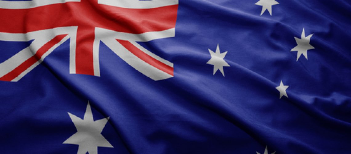 Waving,Colorful,Australian,Flag
